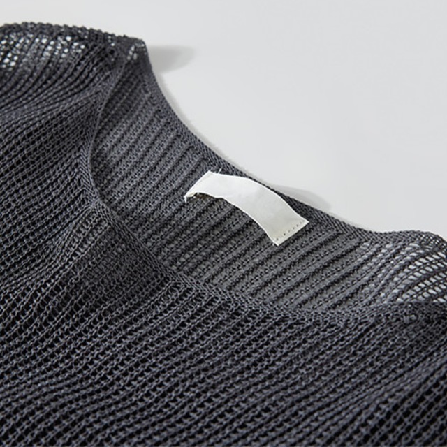 openwork knit round neck top L0033