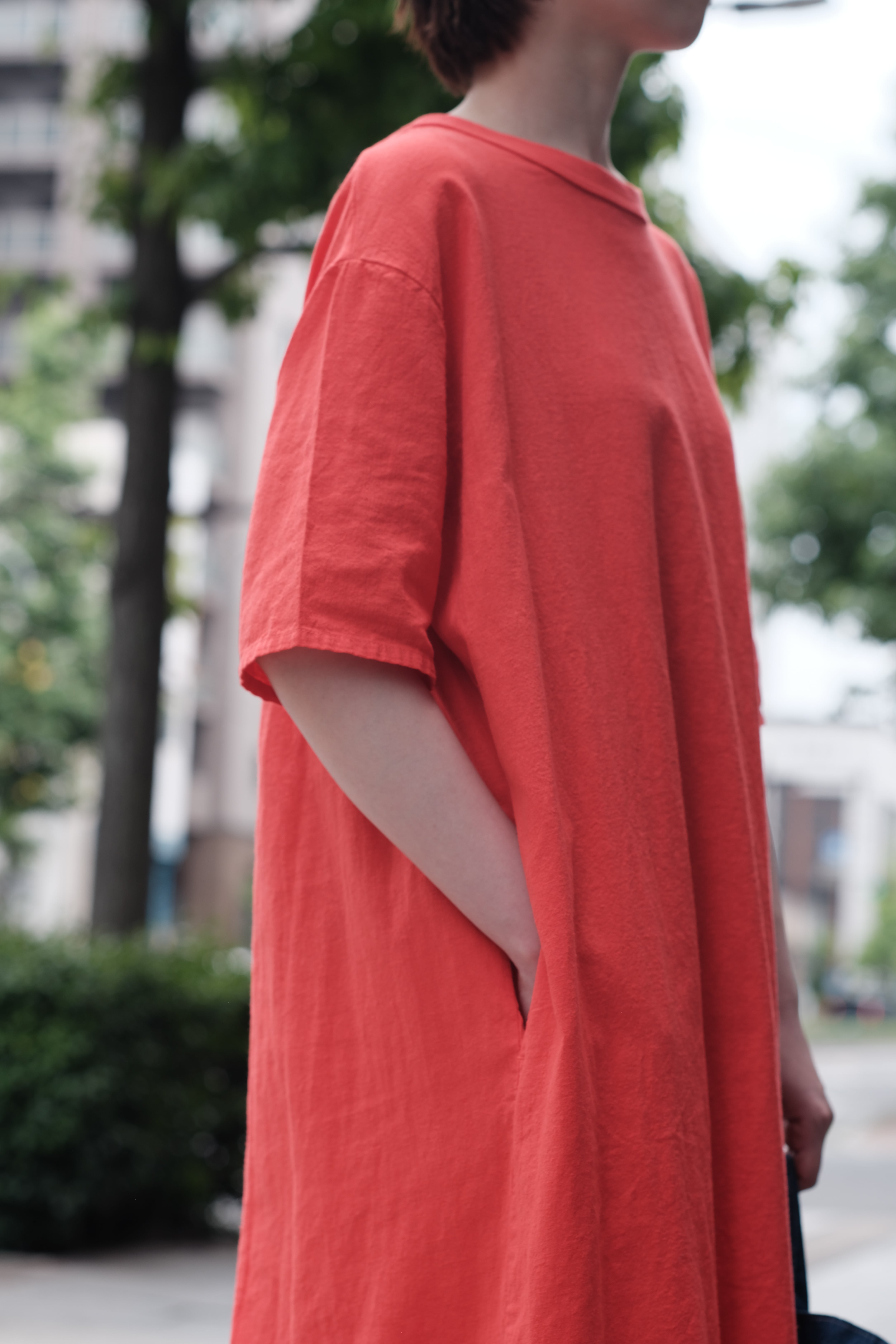 maillot】linen rich back tuck half sleeve shirt-OP | theater(シアター)