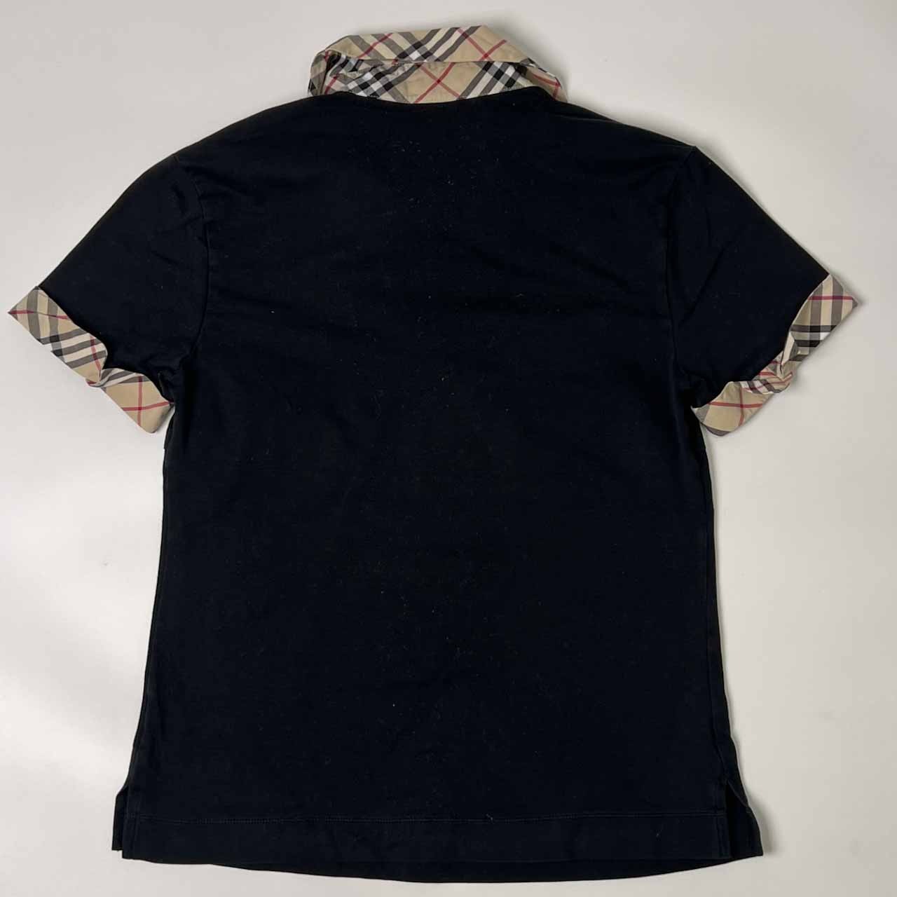 BURBERRY LONDON バーバリー ロンドン 切替 ノバチェック スキッパー 天竺 半袖 ポロシャツ 2/ブラック レディース 三陽商会