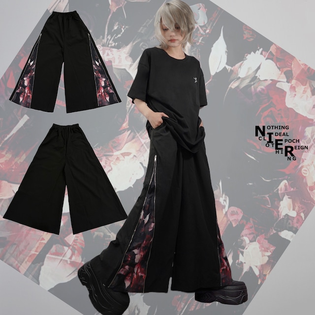 2WAY WIDE PANTS【DARKNESS RED ROSE】