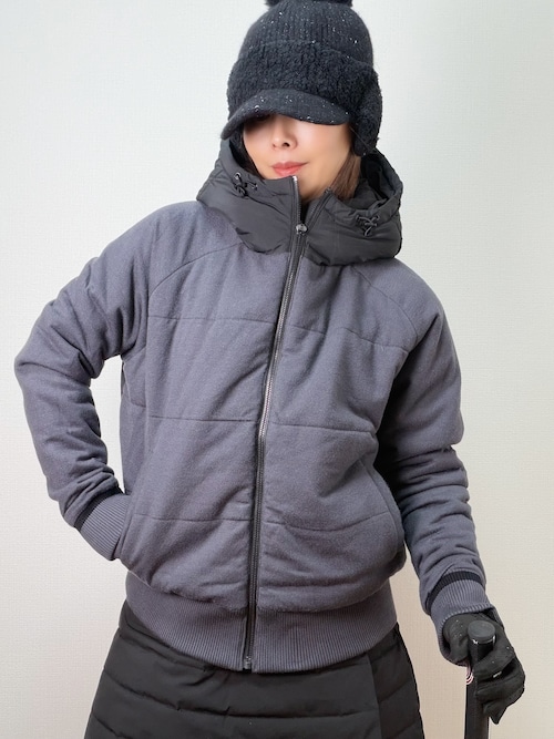 ＊即納＊Padded Hooded Golf Jacket （Ivory / Black）