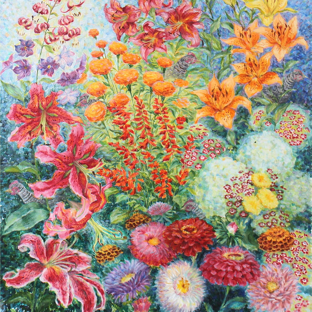 デコレーションFLOWER 花　油絵アート