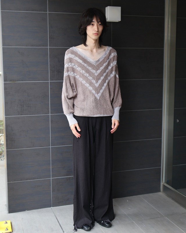 v-neck design rib knit