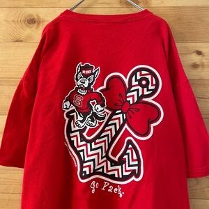 【 DELTA PRO WEIGHT】カレッジ ノースカロライナ州立大学 プリント Tシャツ 2XL ビッグサイズ US古着 アメリカ古着