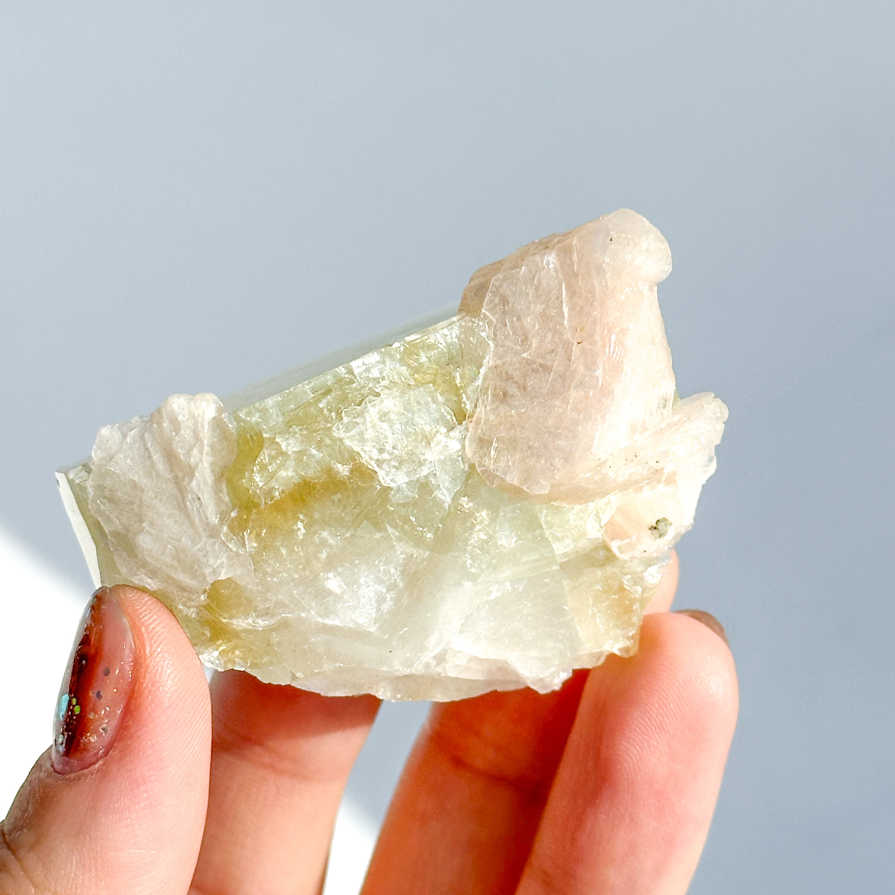 グリーンアポフィライト＆スティルバイト 12◇ Green Apophyllite