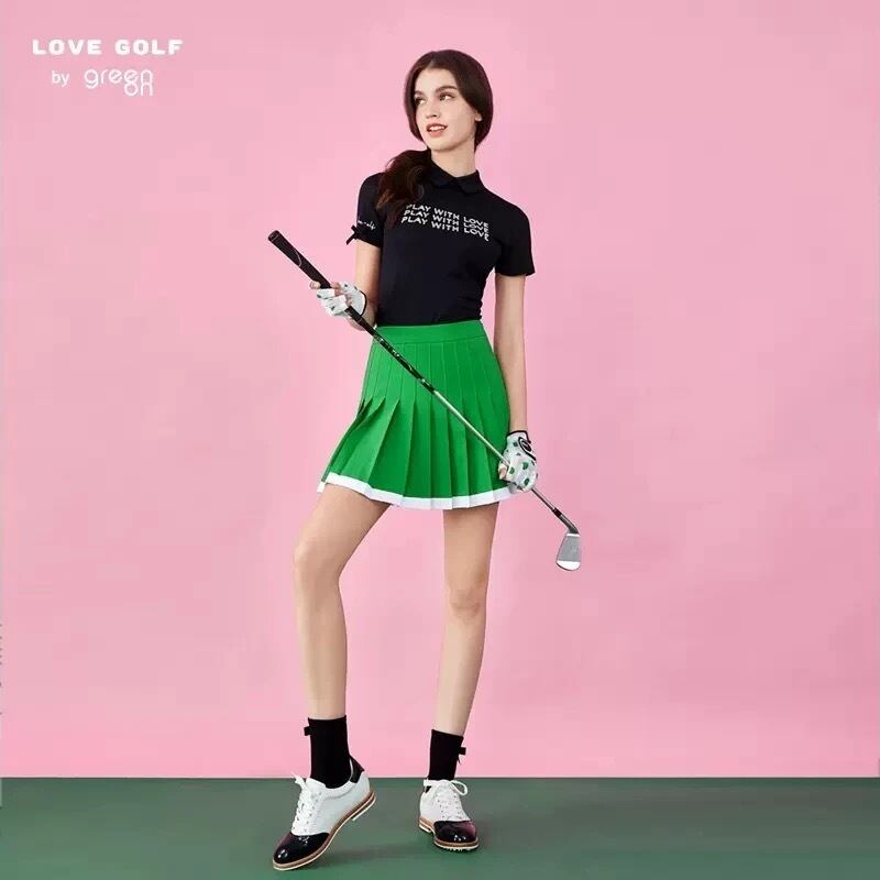 Greenバイカラーデザインスカート | AMIS GOLF 【韓国ゴルフウェア】 Greenバイカラーデザインスカート | AMIS GOLF 【韓国ゴルフウェア】