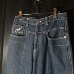 KARL KANI コーデュロイ調　Hip Hop ワイドパンツ　ネイビー　カールカナイ　W30