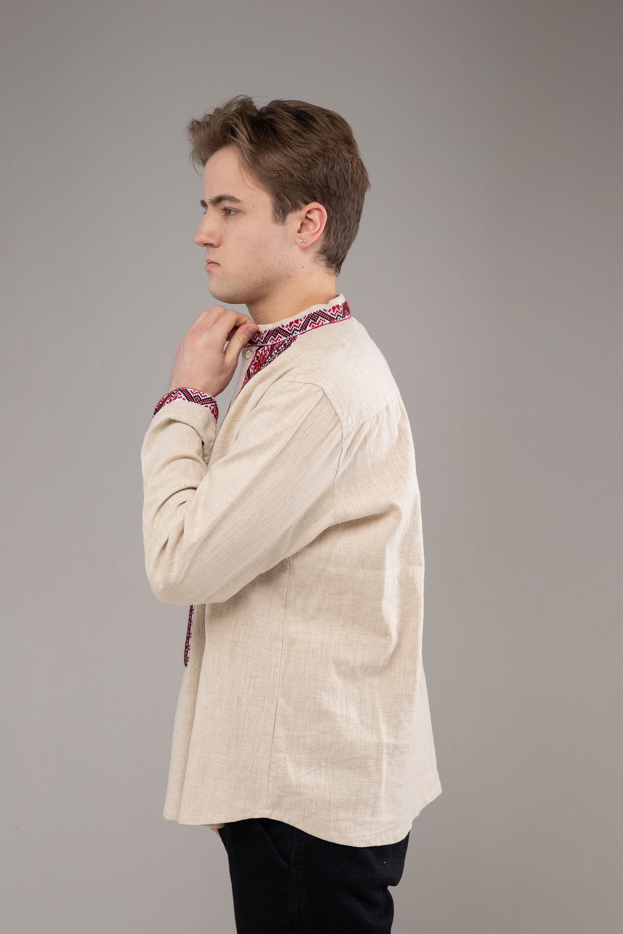 ウクライナ刺繍ヴィシヴァンカ　クロスステッチ手刺繍　XLサイズ　メンズ - 6