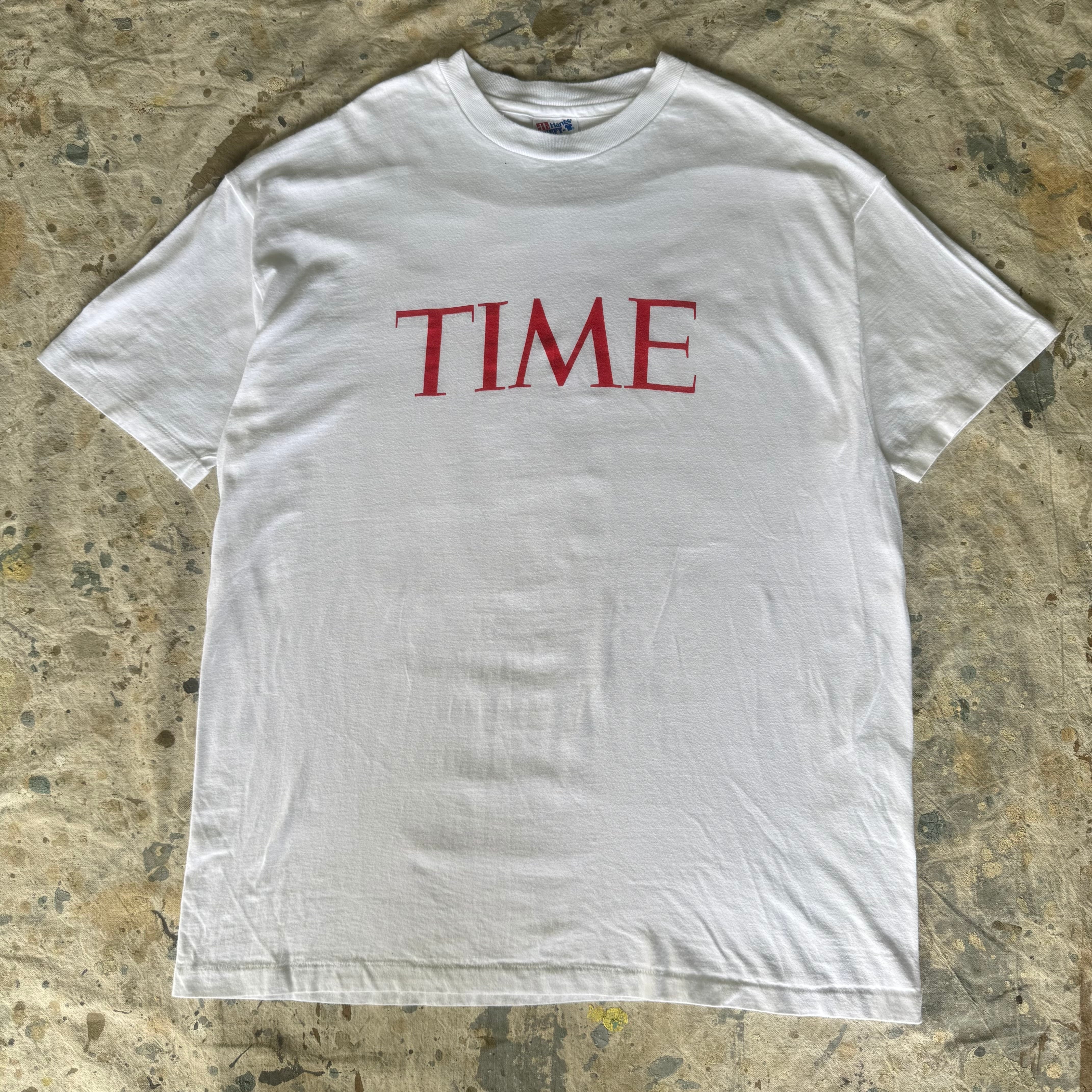 90s TIME Magazine Tシャツ ロゴプリント ホワイト XL | 古着屋 savvy