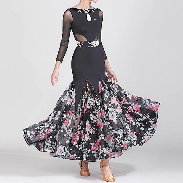 2collar フラワープリントデザイン カラー ドレス ds0346