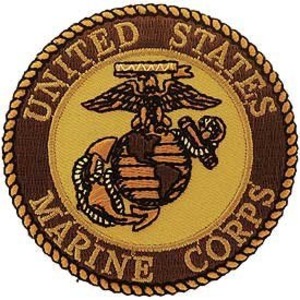 【ミリタリー】U.S.M U.S Marines 海兵隊ロゴ　デザート仕様【アイロンパッチ】　PM0893