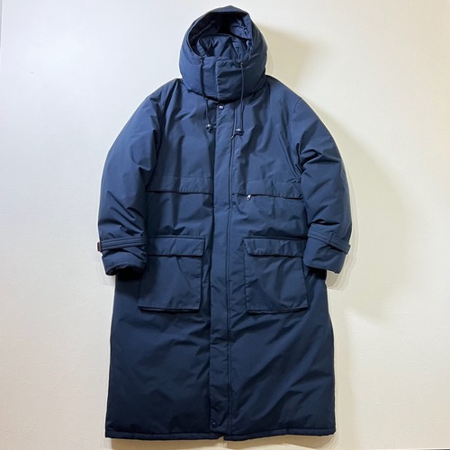 80s Eddie Bauer GORE-TEX　グースダウン　トレンチベルト　ダウンコート　ゴアテックス　エディーバウアー　ネイビー　XL 古着