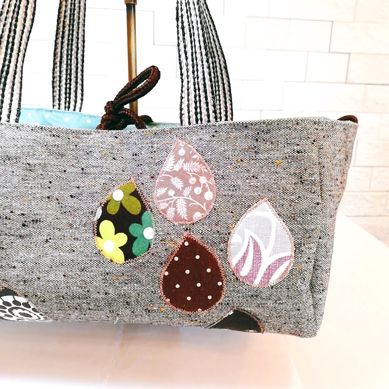 トートバッグ 猫さん “顔ばば～ん” グレイ しずく | バッグ店「ashの森