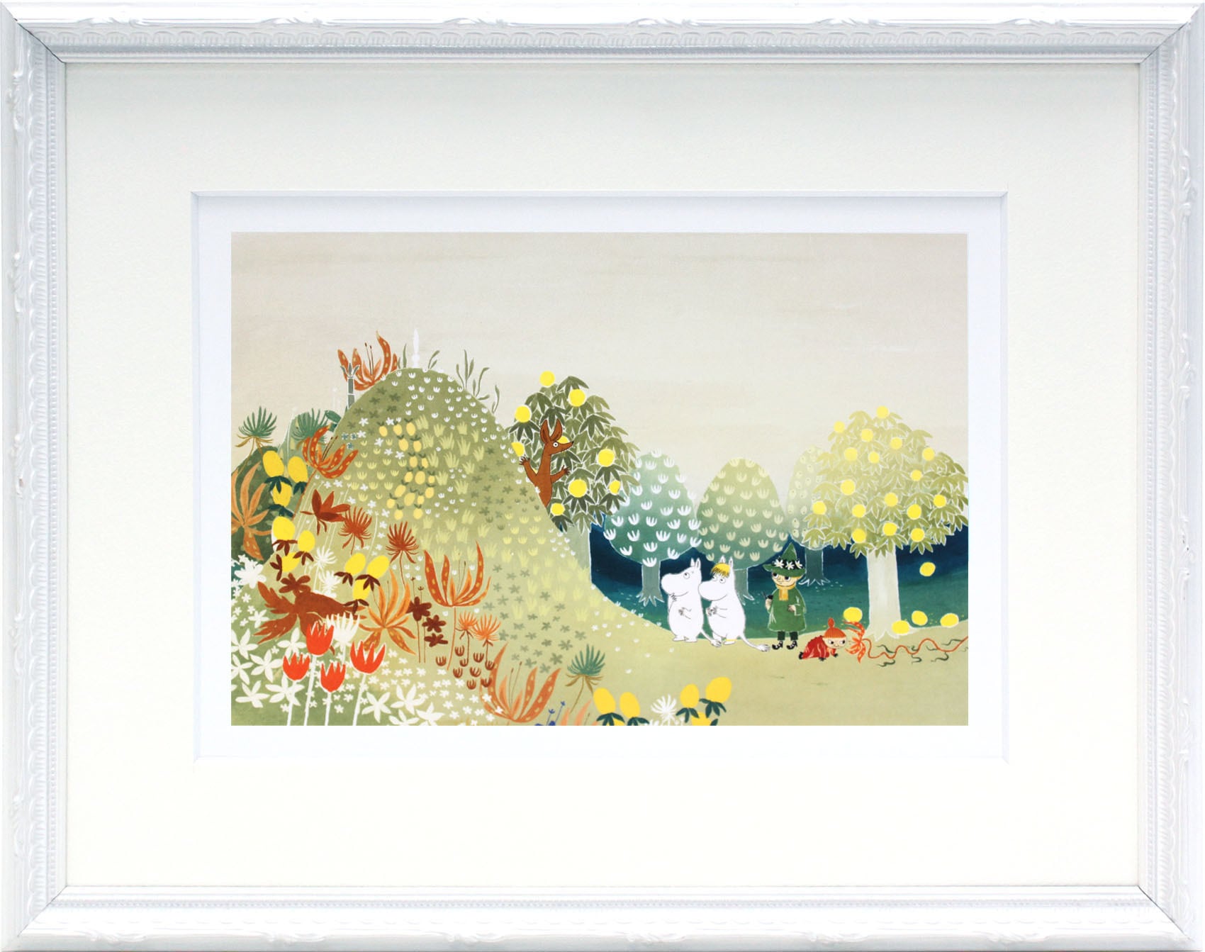 ムーミン 北欧 Postery 「ムーミン谷のジャングル」送料無料 フレーム 展示用フック付アートポスター 絵画 インテリア アート