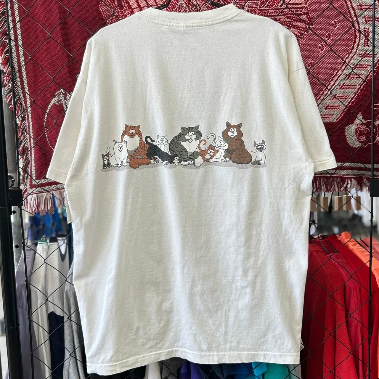 90s USA製 アニマル系 半袖Tシャツ シングルステッチ 猫 キャット
