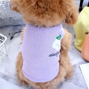 【PET】3色展開ワッフル生地の犬ロゴ付きタンクトップ
