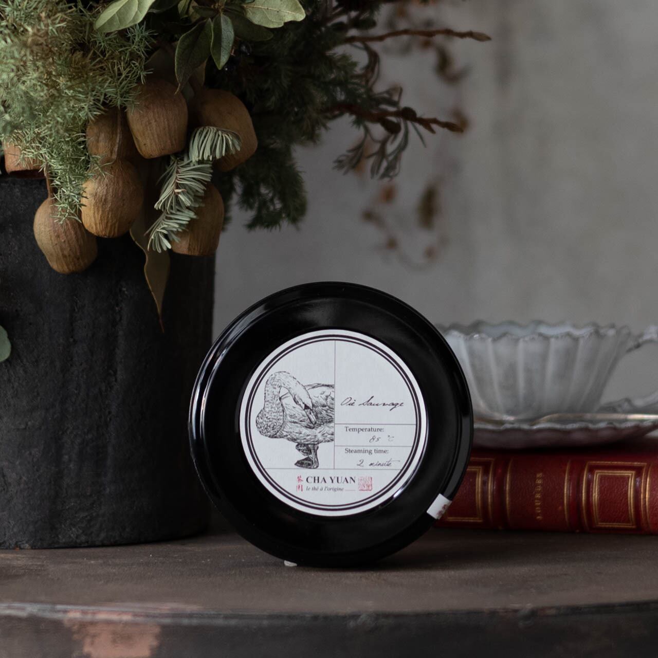 CHA YUAN ティーパック50個と茶葉缶セット/砂時計付き CHA YUAN ティーパック50個と茶葉缶セット/砂時計付き
