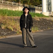 KUON / GANKO別注 Sashiko Kimono Sleeve Cutoff Denim shirt jacket コーディネート