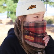 ROBIN NECK WARMER /タータンチェック(RED)&ブラウンファー