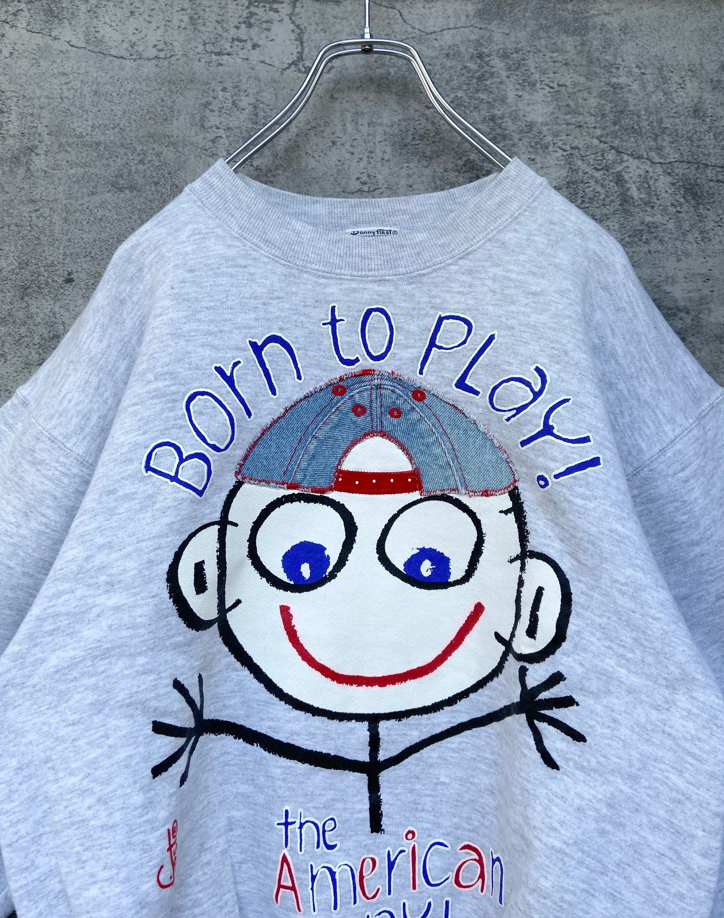 USA製 90s ダニーファースト 肉厚 スウェット 刺繍デニム 霜降り