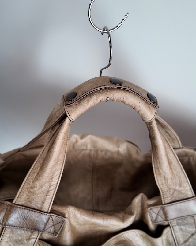 【Maison Martin Margiela】distressed leather duffle bag