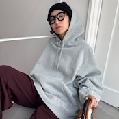 フーディーUSコットンBIGスウェットPO/グレー