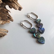 アバロンシェル ハート3連 ピアス / イヤリング