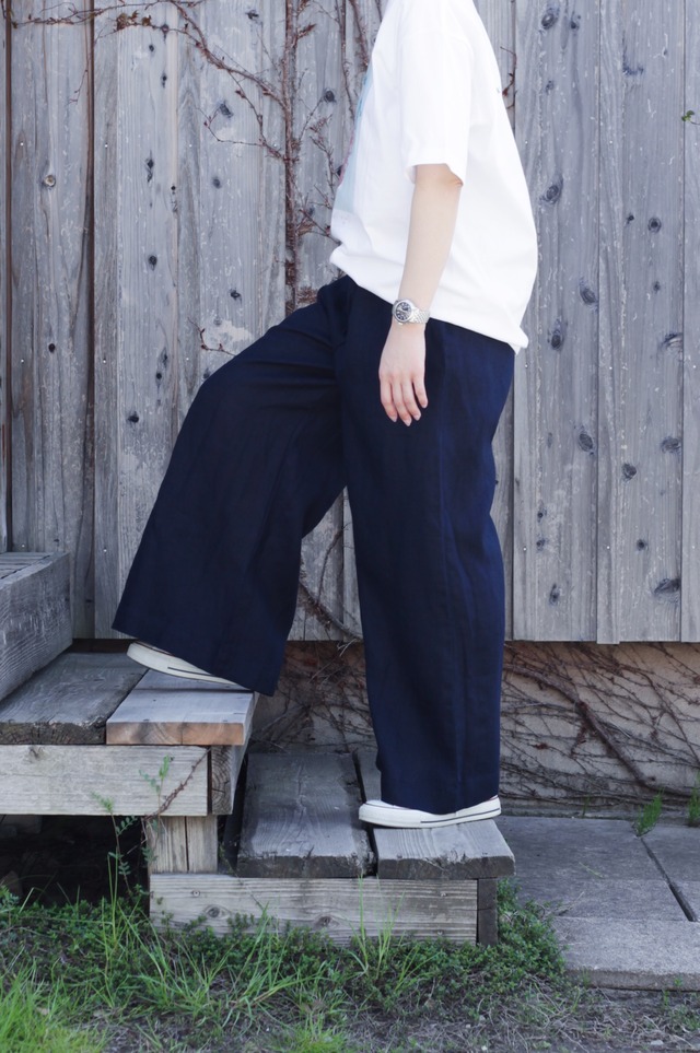 【fog linen work × minka(フォグリネンワーク × ミンカ)】リネンワイドパンツ  《 minka限定アイテム 》