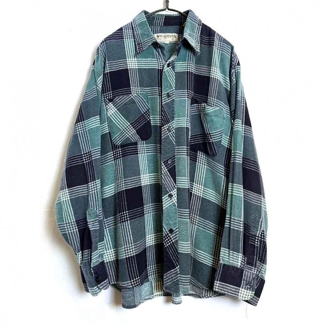 【WILDERNESS】Vintage Cotton Flannel Plaid Shirt【1990s-】