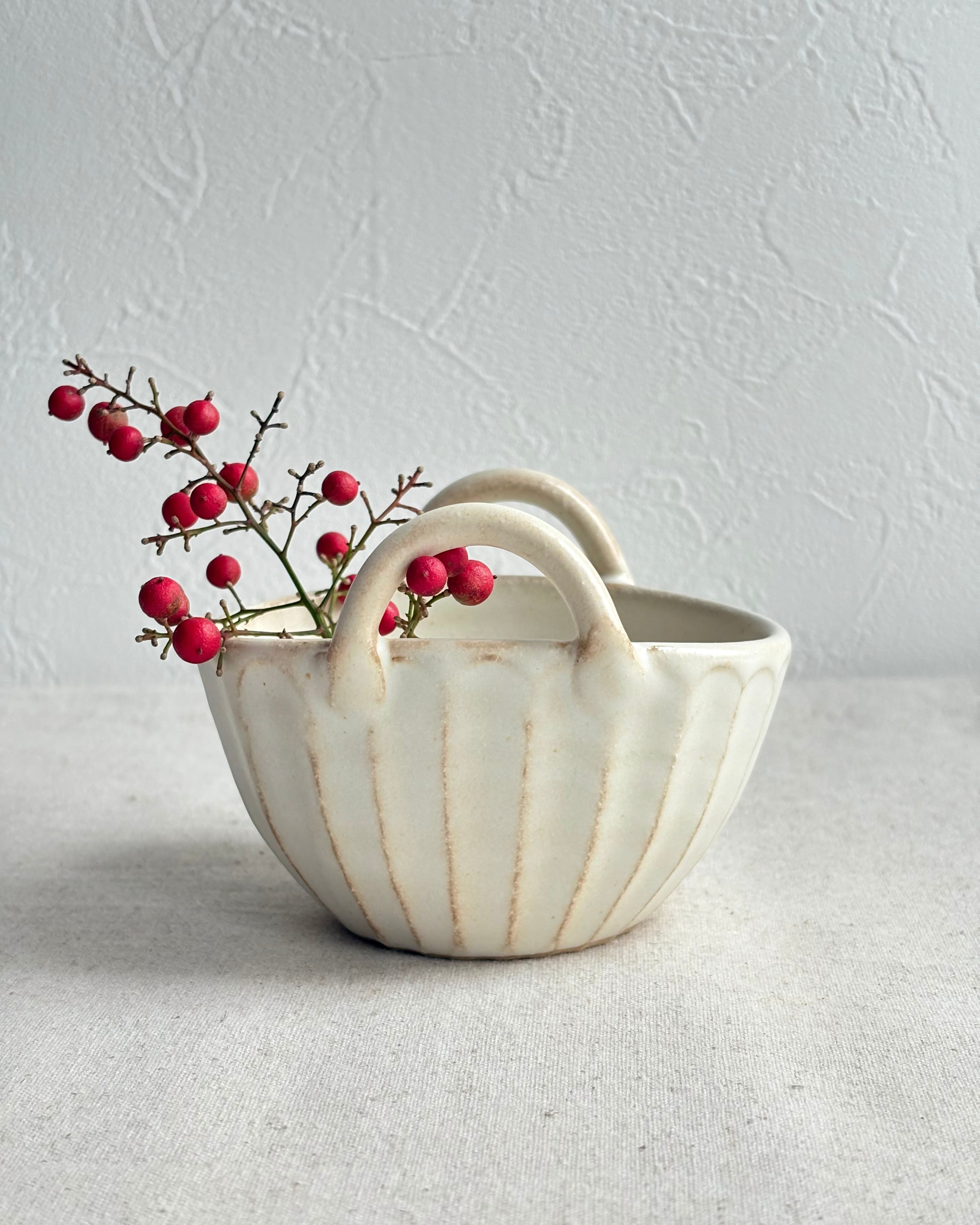 BAG型 一輪挿し (横長タイプ)【益子焼】