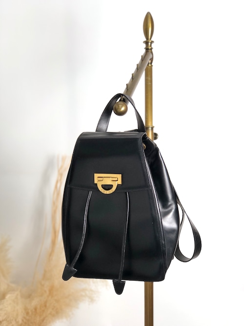 CELINE セリーヌ バックパック ブラック ガンチーニ レザー vintage ヴィンテージ オールド 6s3thv
