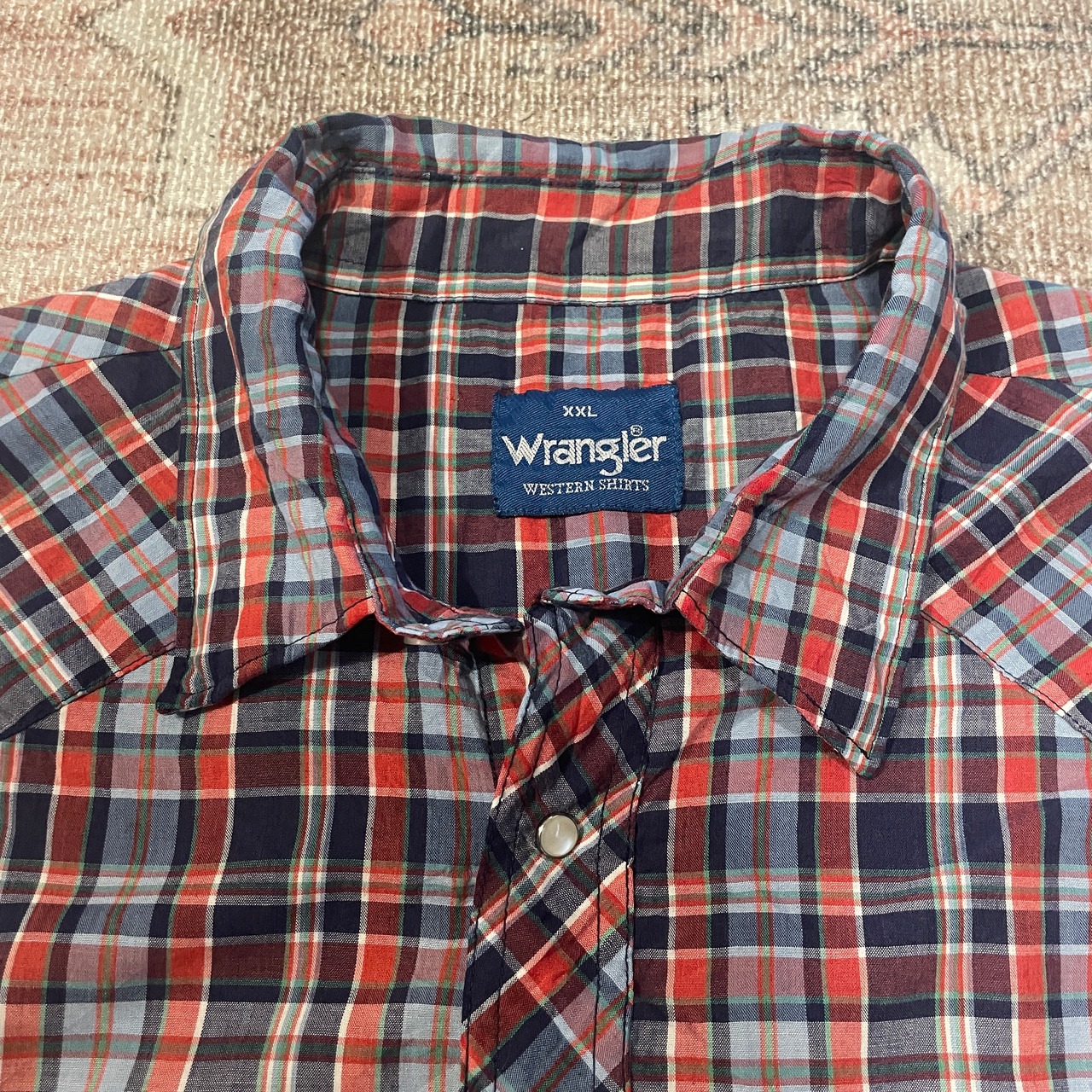 Wrangler / western shirts / check pattern / S/S shirts / Square cut shirts