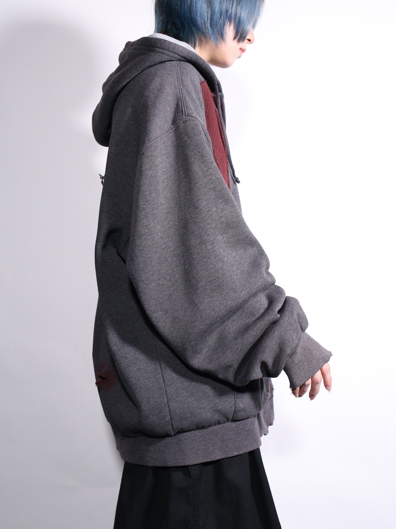 REMAKE /  blood cross design zip-up foodie - 4