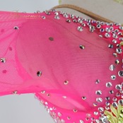 社交ダンス 衣装 白樺ドレス ラテン ドレス ワンピース 黄色 ピンク デモ 競技 ダンス パーティ 発表会 鮮やか かわいい ピンク系 イエロー系 フォーマル ダンス衣装 女性用 おしゃれ ステージ衣装 ビビッド コスチューム ダンスパーティ