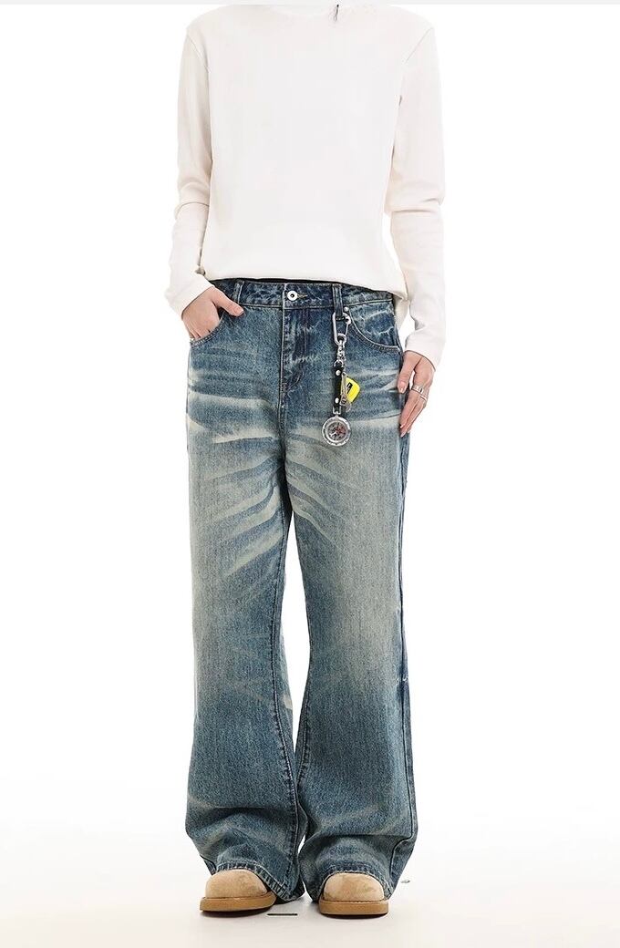 フェードワイドデニムパンツ / Faded Wide Denim Pants