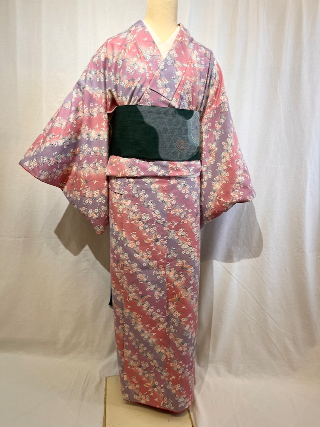 2303 高身長 紬 小紋 Komon Kimono