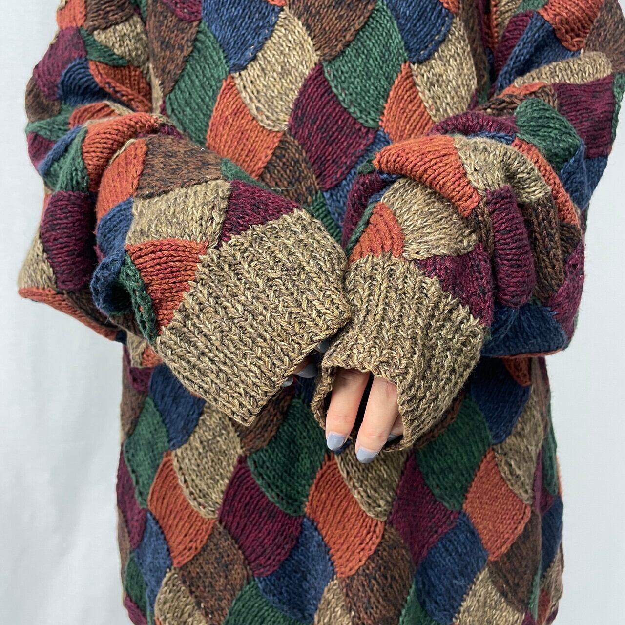 90年代 northern isles パッチワークパターン ラミー×コットン ハンド