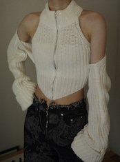 ジッパーニットセット/ホワイト