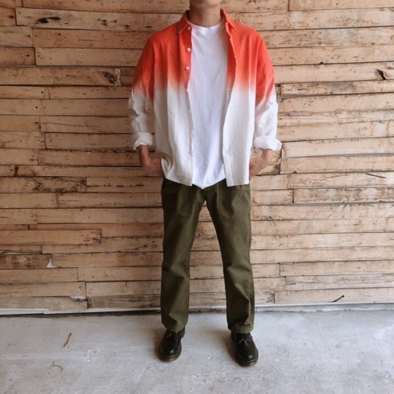  TOPANGA　Men's　ピンクグラデーションシャツ 