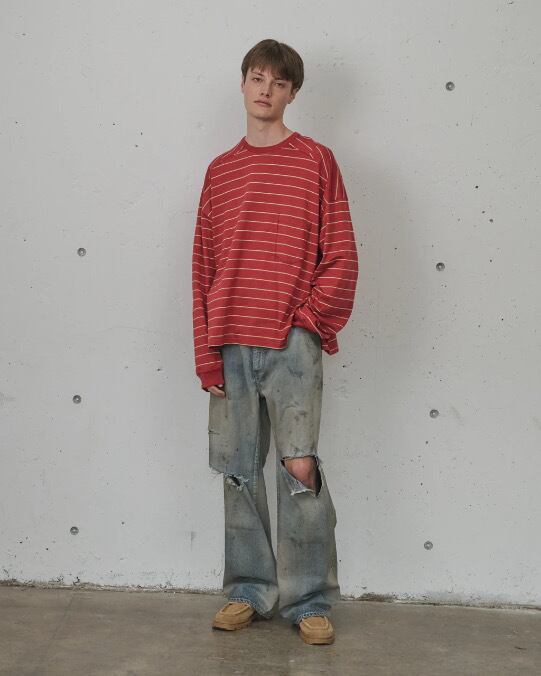 26SS】ANCELLM CRASH MIDDLE STRAIGHT 5P DENIM PANTS(INDIGO) ANC