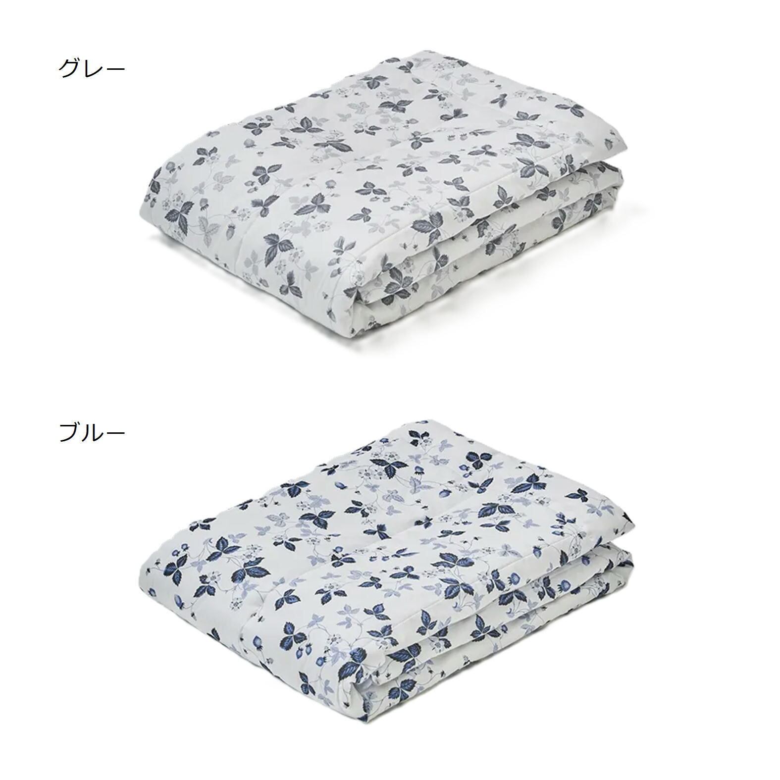 WEDGWOOD 西川キルトケット シングル ストロベリーインクブルー柄／無