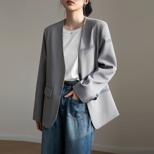 collarless casual jacket   101363