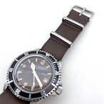 【FIF belt】 カモフラージュ・エンボス NATO ストラップ ダークブラウン 20mm 腕時計ベルト