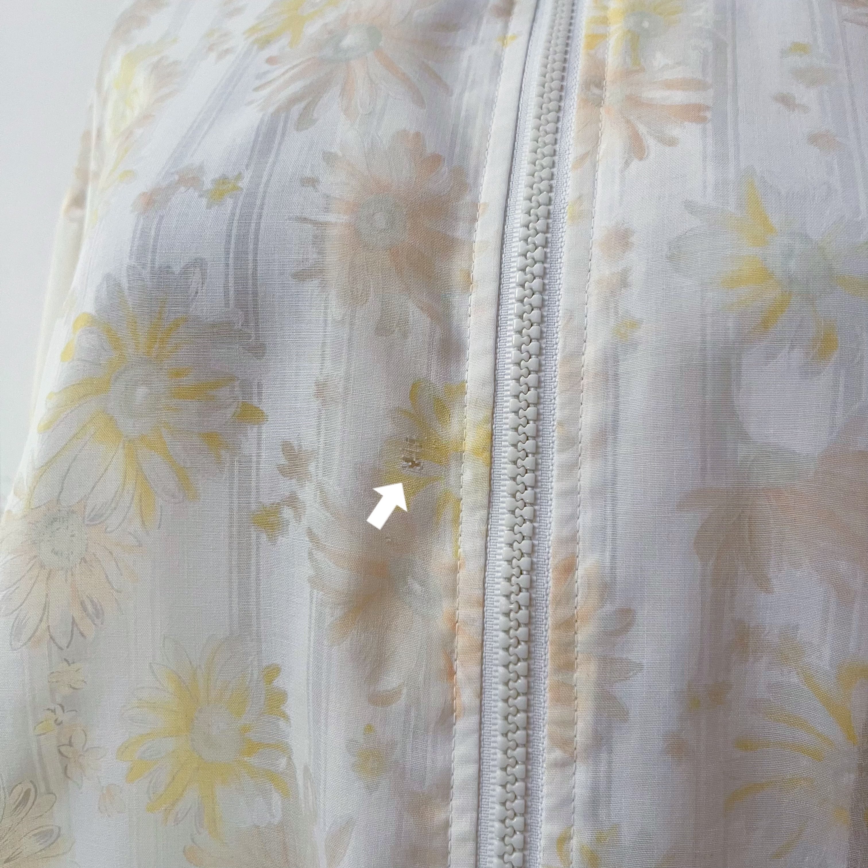 flower stripe sheer zip-up jacket