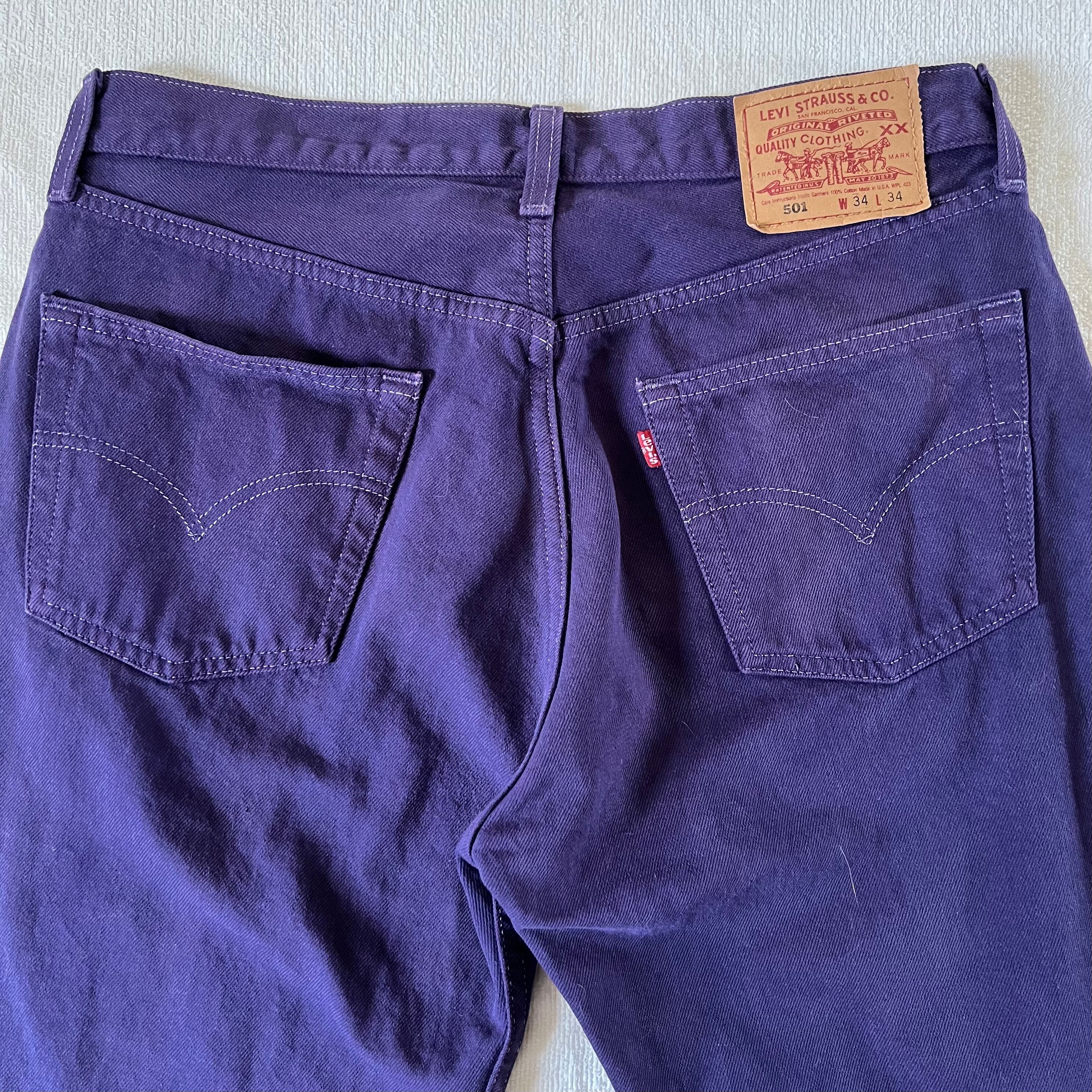 Levi's 501 USA製 W34×L34 リーバイス パープル カラー デニム 紫 ...