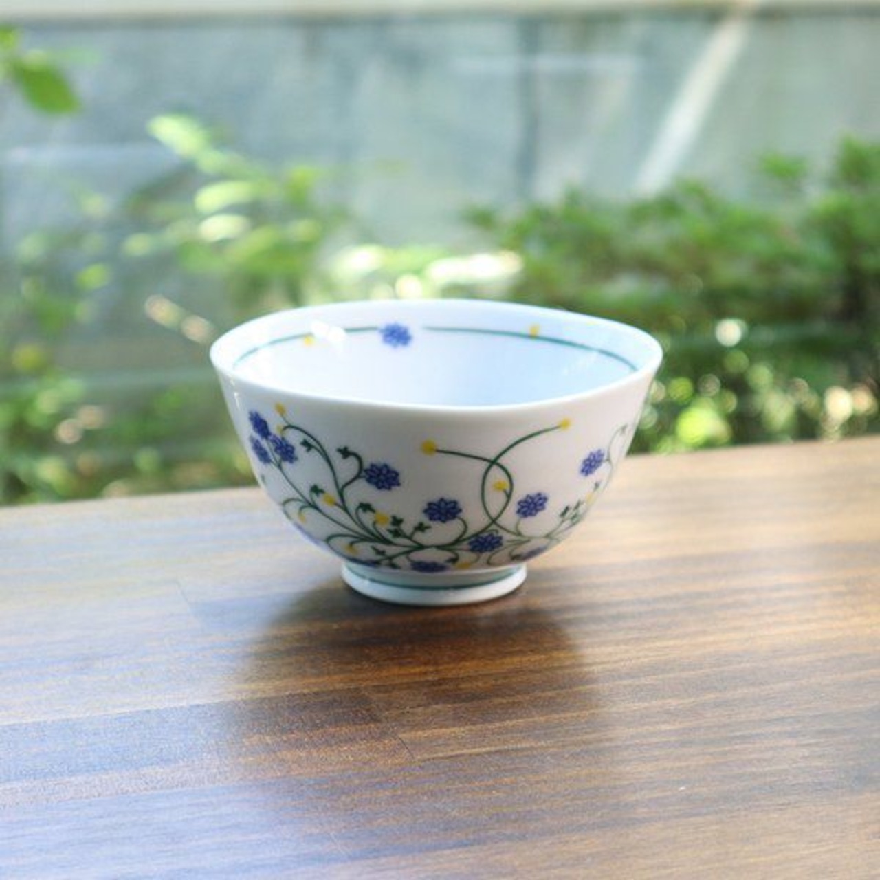 有田焼　渕切茶碗　青こんぺいとう 9-160