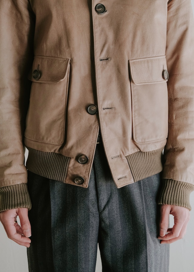 00-10's RUFFO high neck button leather blouson