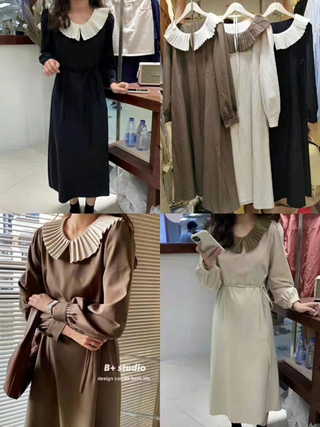 プリーツ襟 ワンピース AJ22263-5768