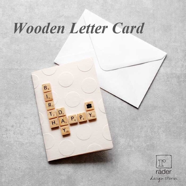 バースデーカード Wooden Letter Card   #876