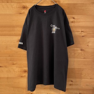 【Hanes】バックプリント Tシャツ チノヒルズ 遺跡 ワンポイントロゴ YAMAHA XL ビッグサイズ US古着